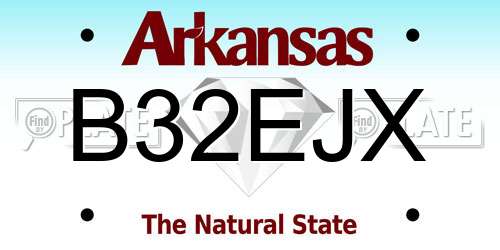 B32EJX Arkansas License Plate