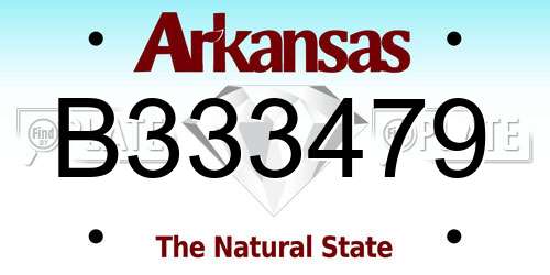 B333479 Arkansas License Plate