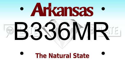 B336MR Arkansas License Plate