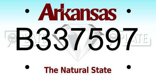 B337597 Arkansas License Plate