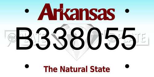 B338055 Arkansas License Plate