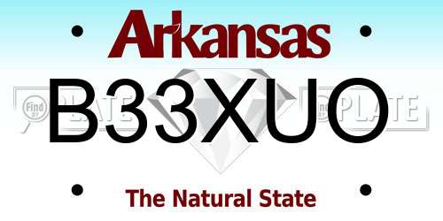 B33XUO Arkansas License Plate
