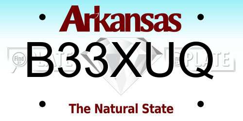 B33XUQ Arkansas License Plate