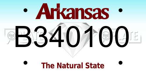 B340100 Arkansas License Plate