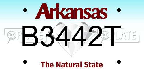 B3442T Arkansas License Plate