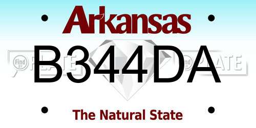 B344DA Arkansas License Plate
