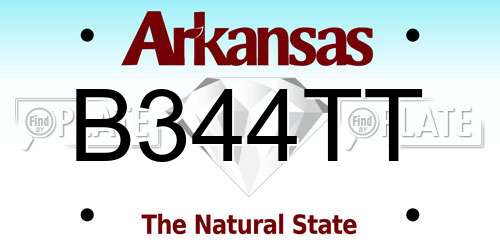 B344TT Arkansas License Plate