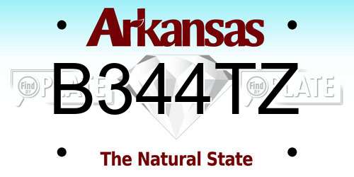 B344TZ Arkansas License Plate