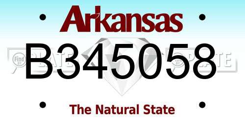 B345058 Arkansas License Plate