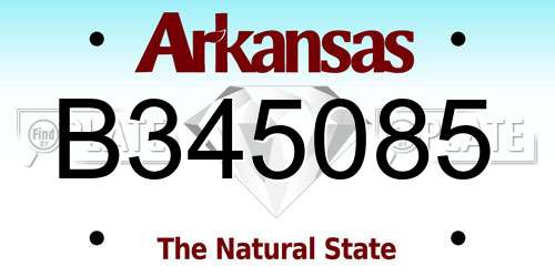 B345085 Arkansas License Plate