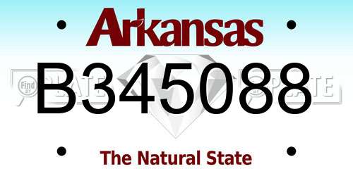 B345088 Arkansas License Plate