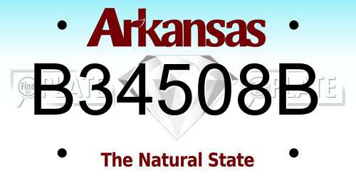 B34508B Arkansas License Plate