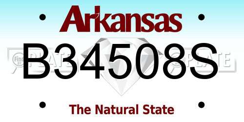 B34508S Arkansas License Plate