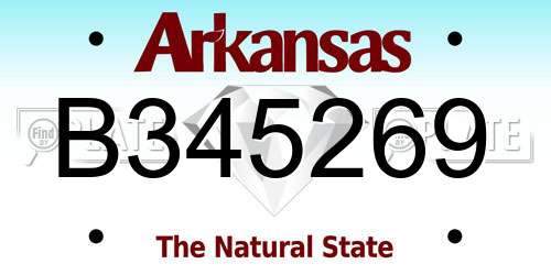 B345269 Arkansas License Plate