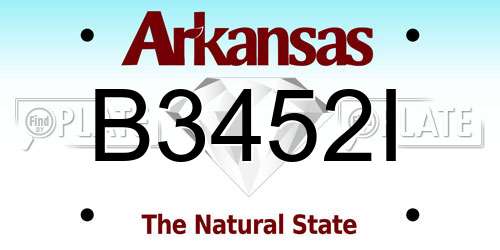 B3452I Arkansas License Plate