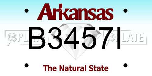 B3457I Arkansas License Plate