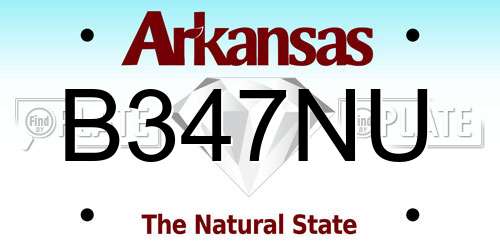 B347NU Arkansas License Plate