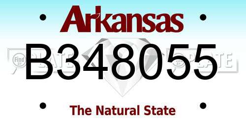 B348055 Arkansas License Plate
