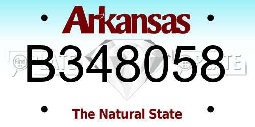B348058 Arkansas License Plate
