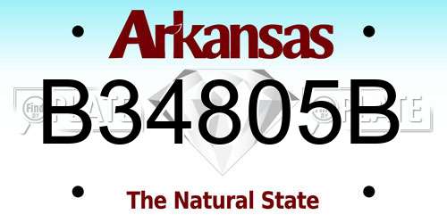 B34805B Arkansas License Plate