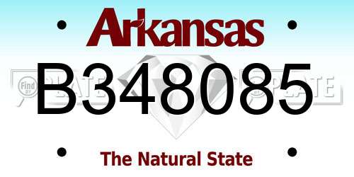 B348085 Arkansas License Plate