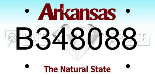B348088 Arkansas License Plate