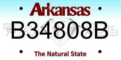 B34808B Arkansas License Plate