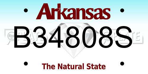 B34808S Arkansas License Plate
