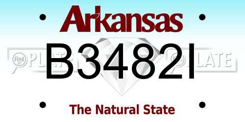 B3482I Arkansas License Plate