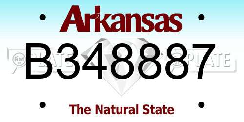 B348887 Arkansas License Plate