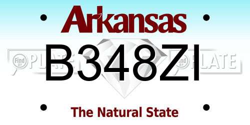 B348ZI Arkansas License Plate