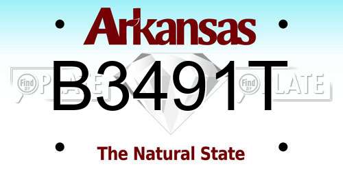 B3491T Arkansas License Plate