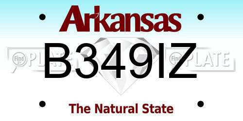B349IZ Arkansas License Plate