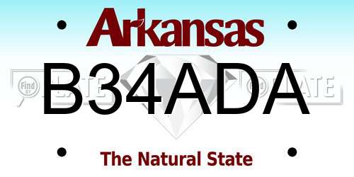 B34ADA Arkansas License Plate