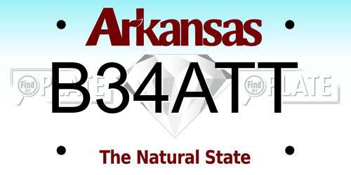 B34ATT Arkansas License Plate