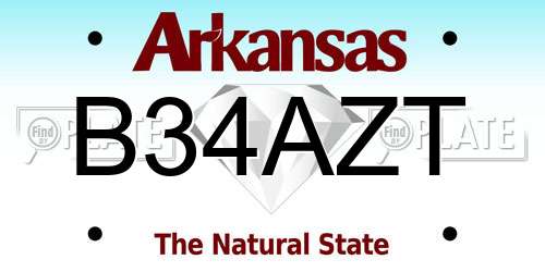 B34AZT Arkansas License Plate