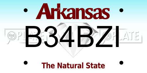 B34BZI Arkansas License Plate