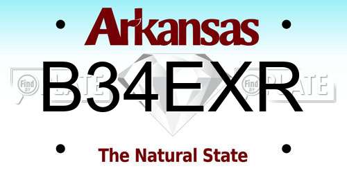 B34EXR Arkansas License Plate