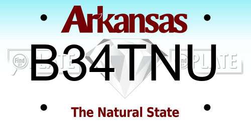 B34TNU Arkansas License Plate