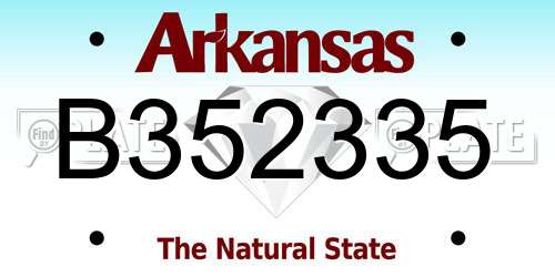 B352335 Arkansas License Plate