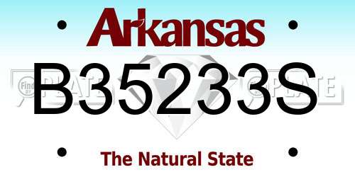 B35233S Arkansas License Plate
