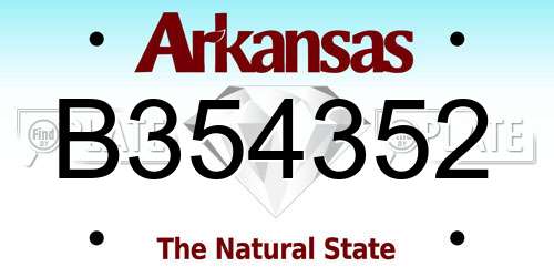 B354352 Arkansas License Plate