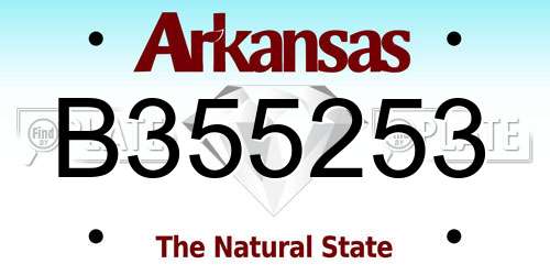 B355253 Arkansas License Plate