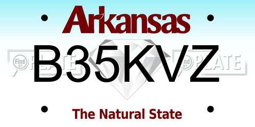 B35KVZ Arkansas License Plate