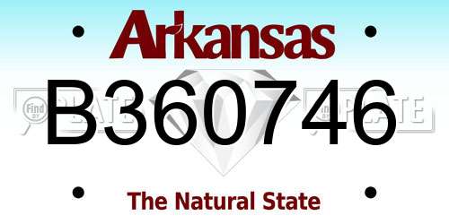 B360746 Arkansas License Plate