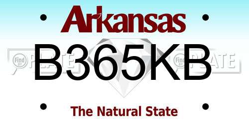 B365KB Arkansas License Plate