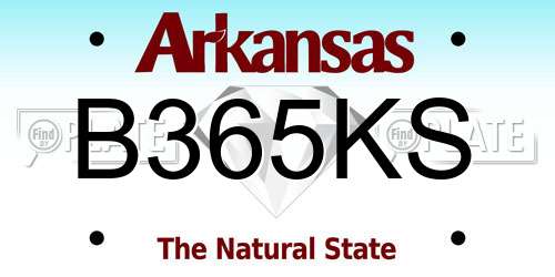 B365KS Arkansas License Plate