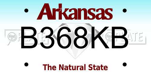 B368KB Arkansas License Plate