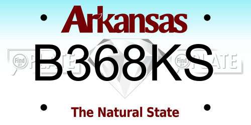 B368KS Arkansas License Plate
