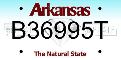 B36995T Arkansas License Plate
